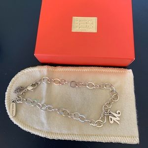 James Avery link bracelet with “M” charm